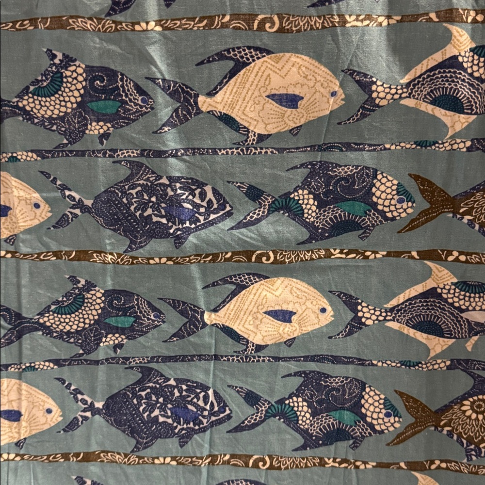 KAHALA Hawaiian Shirt Cotton Blue Pocket Fish Floral Sz XL - Picture 10 of 11